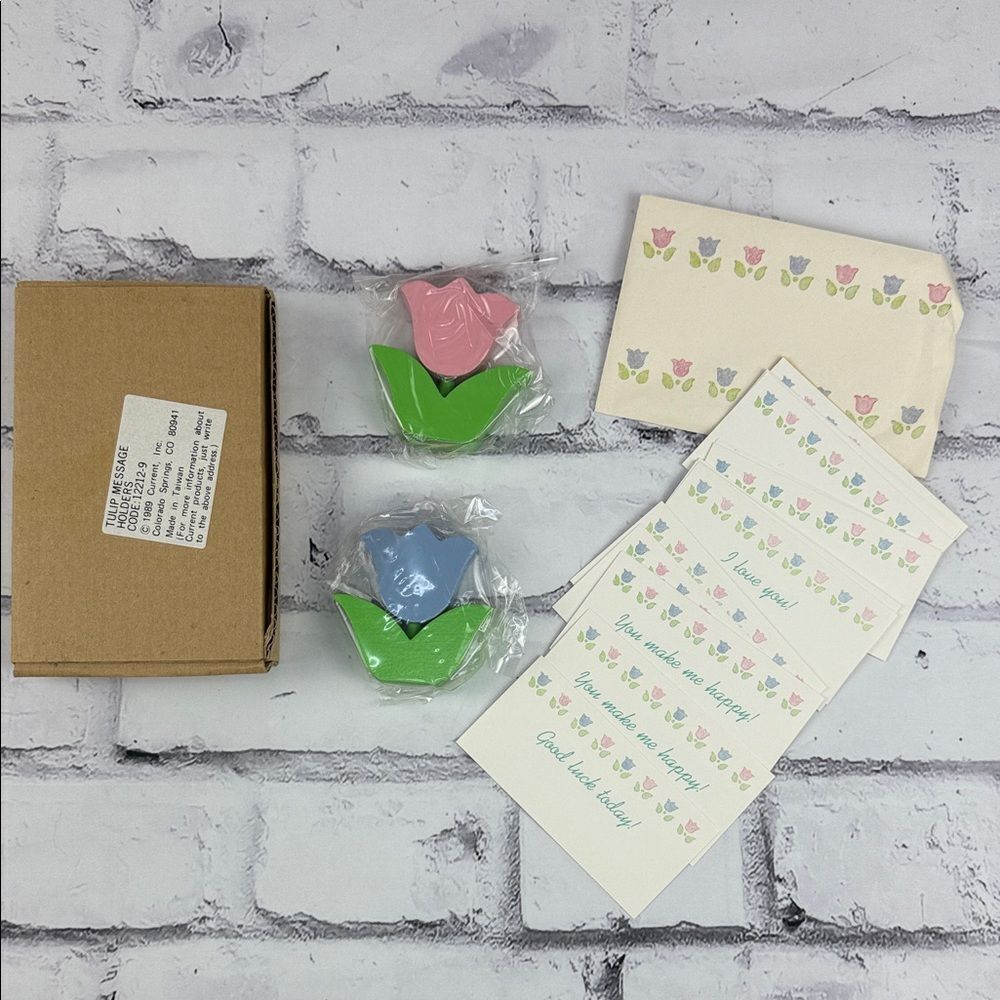 Current Tulip Message Holders 1989 Vintage Set